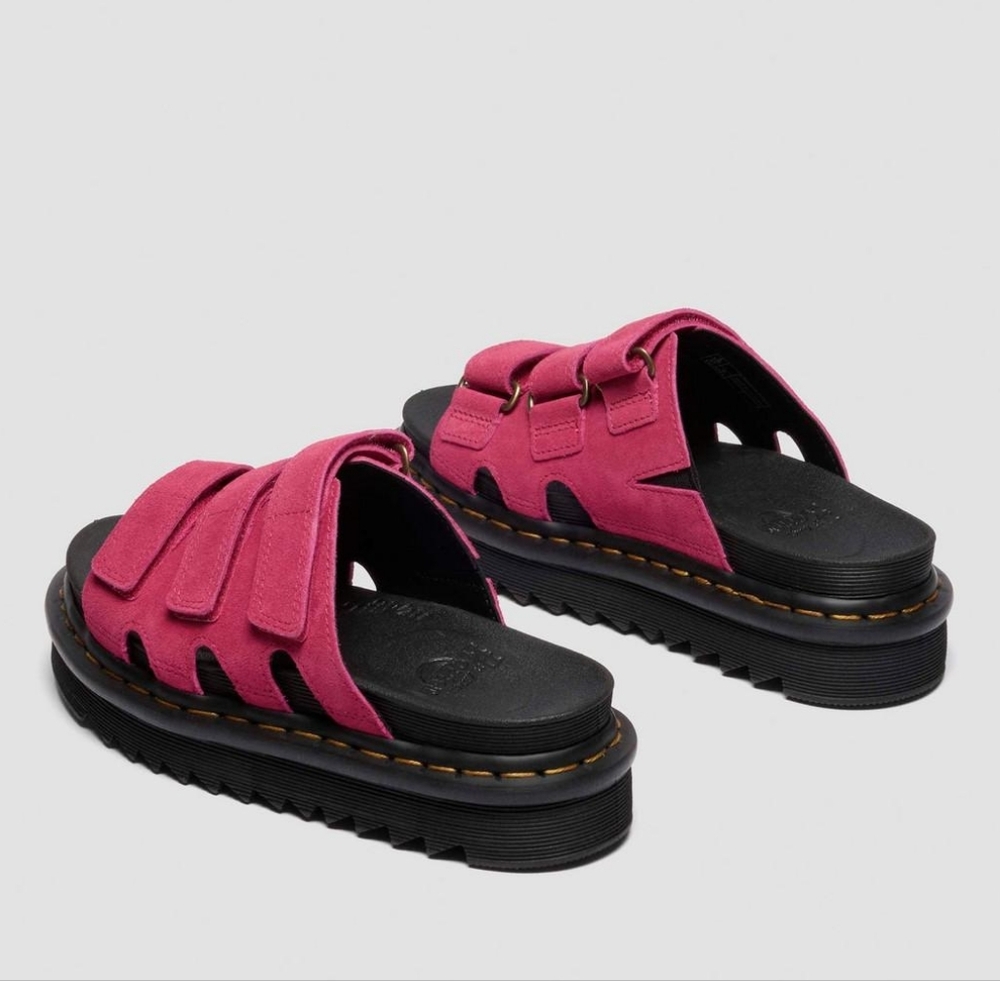 Dr. Martens Raine Slide in Fuschia Pink - Picture 2 of 9